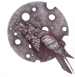 Ballpoint pen drawing by Ciel Patenaude. “Raven”  