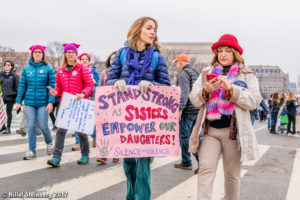 On January 21, 2017, thousands of women and men marched to demonstrate the unity, beauty, and diversity needed to address and conquer issues affecting women around the world. Photo: Hillel Steinberg , www.flickr.com